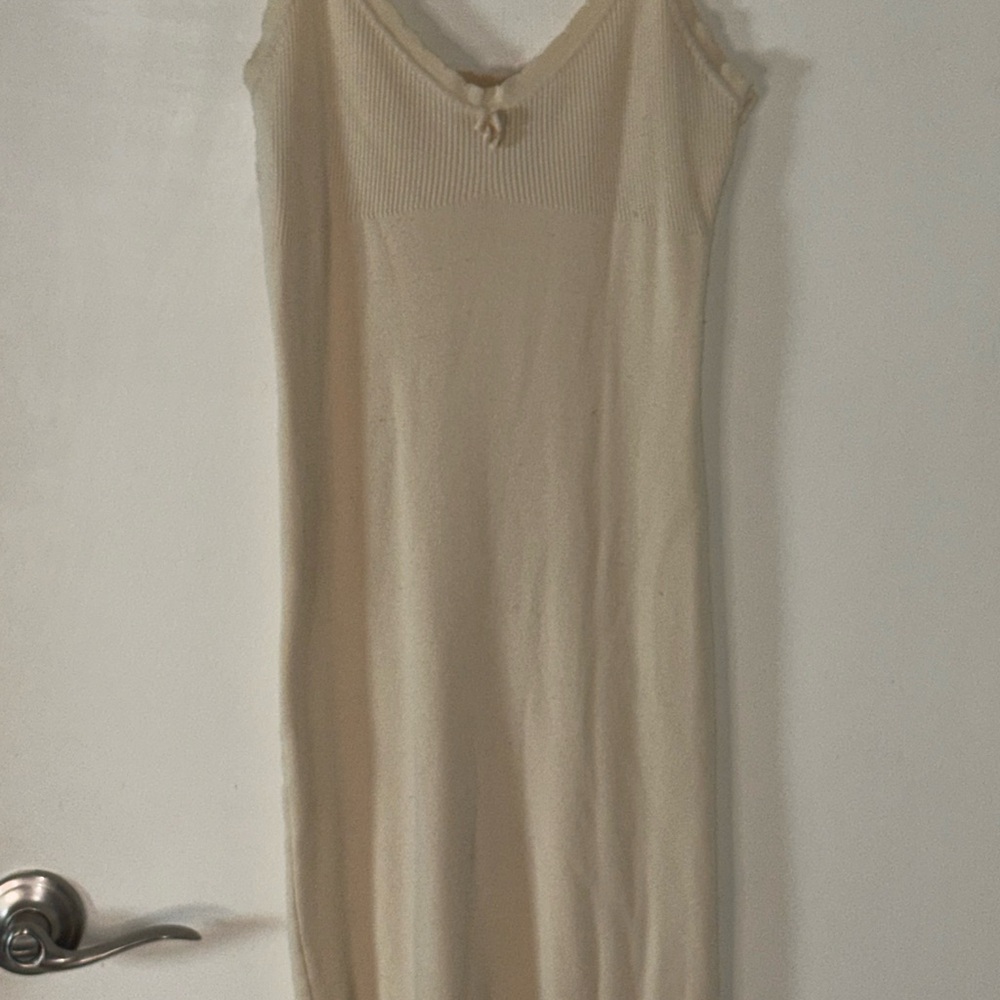 Forever 21 Cream Knit Midi Dress